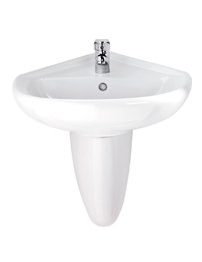 Balterley Scenario 550mm Corner Basin And Corner Semi Pedestal