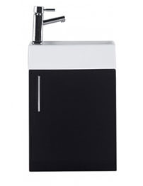 Balterley Wall Hung 400mm Gloss Black Door Vanity Unit And Basin