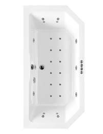 Phoenix Legato Inset Whirlpool Plus Airpool Bath 1800 x 900mm