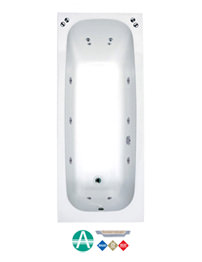 Phoenix Viso Amanzonite Whirlpool Single Ended Bath 1700 x 700mm