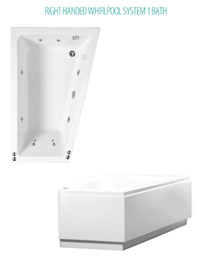 Phoenix Saranto Whirlpool System 1 Corner Bath With Bath Panel