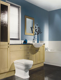 Balterley 300mm Oak Finish Tall Glass Door Wall Cabinet