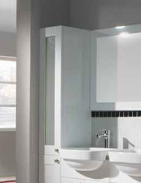 Balterley 300mm White Classic Tall Glass Door Wall Cabinet