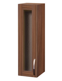 Balterley 300mm Walnut Tall Glass Door Wall Cabinet