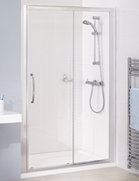 Lakes Classic Semi-Frameless Slider Door 1600 x 1850mm Silver