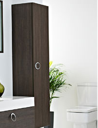 Lauren Sonar Oak Finish Wall Mounted Tall Side Cabinet