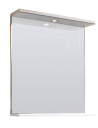 Lauren Edge Gloss White 650mm Mirror With Lighting Canopy
