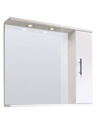 Lauren Silver 850mm Mirror With Cabinet And Lighting Canopy