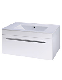 Lauren White Minimalist 600mm Wall Mounted Cabinet And Basin