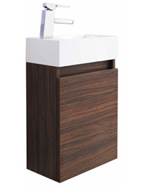 Ultra Zone Compact Walnut Finish Wall Hung Cabinet With Basin