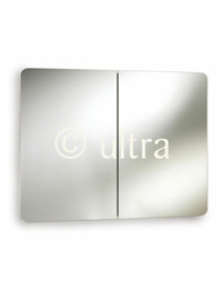 Ultra Mimic Stainless Steel Double Mirrored Cabinet With Hinged Doors