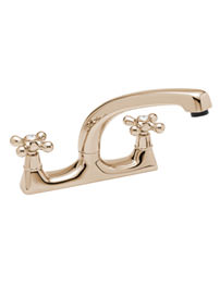 Tre Mercati Series 900 Crosshead Gold Dual Flow Sink Mixer Tap
