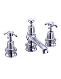 Anglesey Regent 3 Tap Hole Basin Mixer Tap With Pop Up Waste