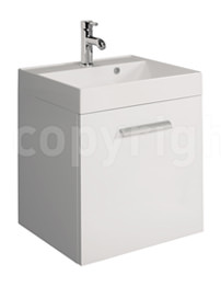 Bauhaus Design 500mm White Finished Single Door Basin Unit