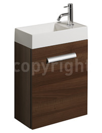 Bauhaus Design 400mm Walnut Finished Single Door Basin Unit