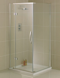 Aquadart Inline 800 x 800mm Hinged Shower Door With Side Panel