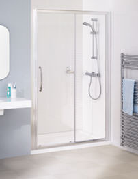 Lakes Classic Semi-Frameless Slider Door 1200 x 1850mm Silver