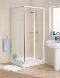 Lakes Classic Framed Corner Entry Slider Door 900mm White