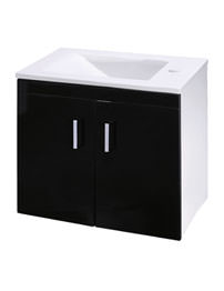 Lauren Liberty 550mm Black And White Wall Mounted 2 Door Vanity Unit