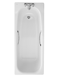Twyford Neptune Plain Steel Bath With Grips 1700 x 700mm