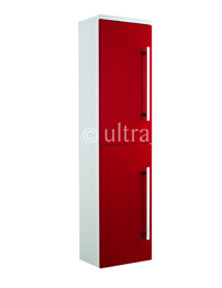Ultra Design Wall Mounted High Gloss Red Tall Side Cabinet