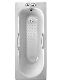 Twyford Celtic Low Volume Slip Resistant Steel Bath With Grips 1700 x 700mm