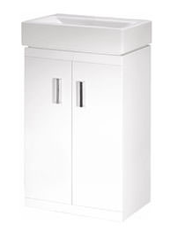 Lauren Checkers White Finish 450mm Wall Mounted Basin Unit