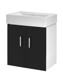 Lauren Checkers Black And White Finish 450mm Wall Mounted Basin Unit
