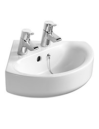 Ideal Standard Concept Arc 45cm 2 Tap Hole Corner Handrinse Basin