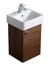 Ideal Standard Concept Cube Wall Hung Basin Unit 35cm- Dark Walnut