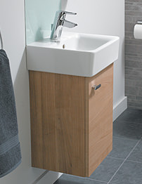 Ideal Standard Concept Cube Wall Hung Basin Unit 35cm-American Oak