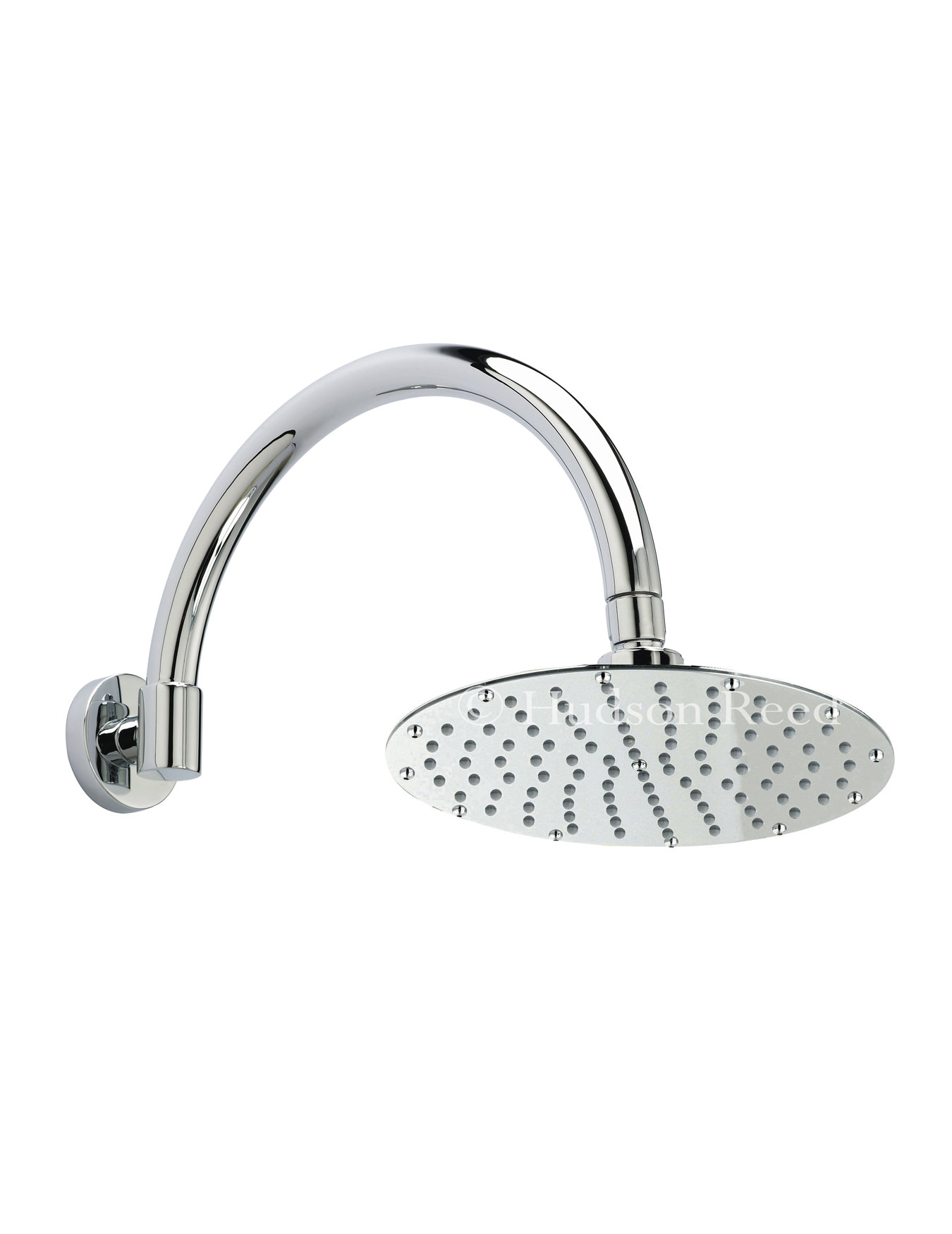 Hudson Reed Round Fixed Shower Head And Curved Shower Arm