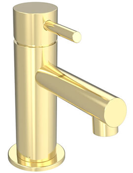 Saneux Cos Mini Brushed Brass Deck Mounted Basin Mixer Tap