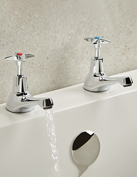 Bristan Value X-Head Deck Mounted Pair of Chrome Bath Taps