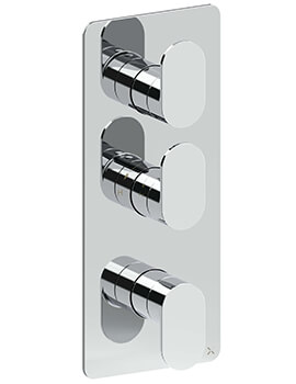 Crosswater Drift 2 Outlet 3 Handle Thermostatic Shower Valve with Trimset